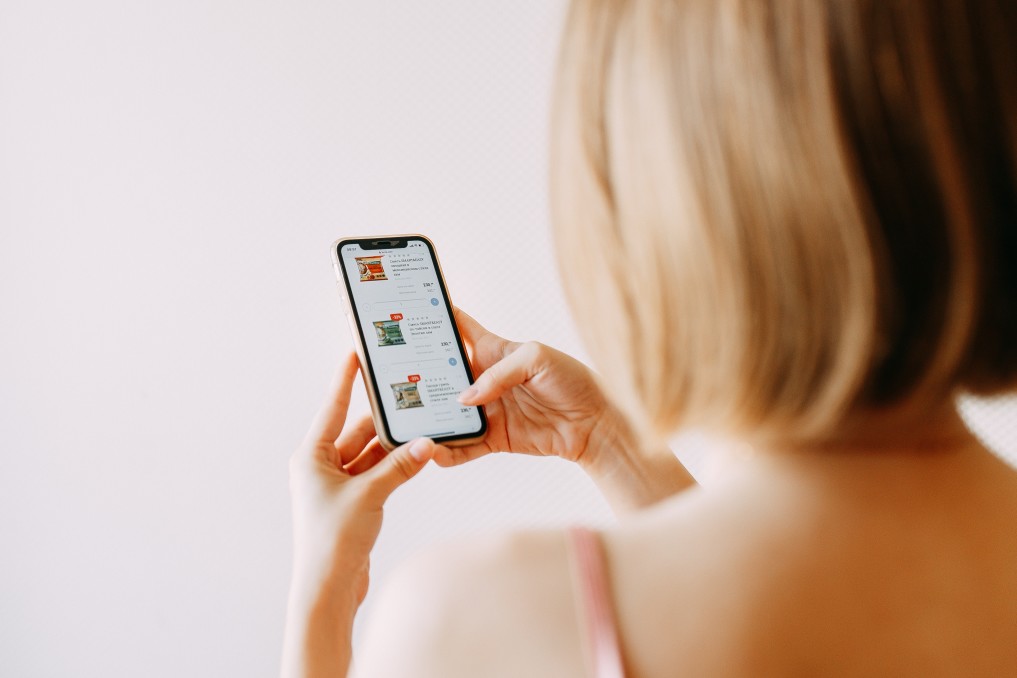 Girl using Online Food Ordering System - Foodship
